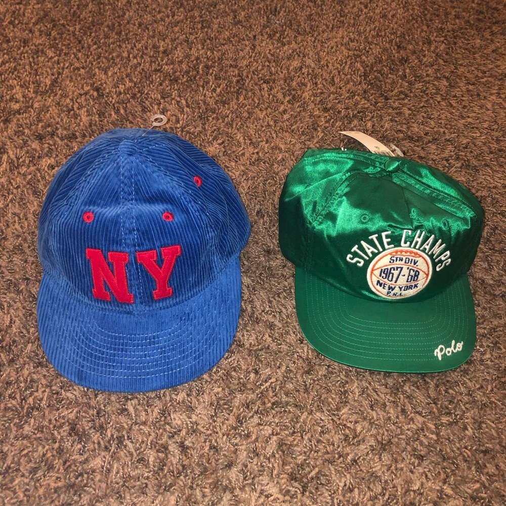 Polo Green State Champs Hat & Blue NY Hat